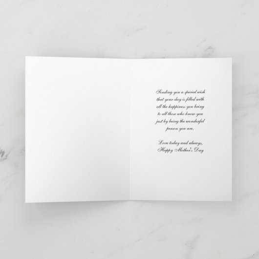 ピンクの花の母の日の娘 カード (内部)