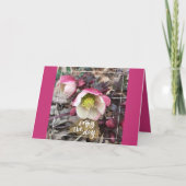 ピンクの花の母の日の挨拶 カード (正面)