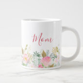 ピンクの花の母の日 ジャンボコーヒーマグカップ (右)