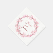 ピンクの花の水フェミニン色結婚の スタンダードカクテルナプキン (角)