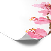 ピンクの花の水フェミニン色結婚の ポスター (角)