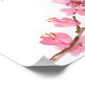 ピンクの花の水フェミニン色結婚の ポスター (角)