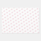 ピンクの花の水フェミニン色結婚の ラッピングペーパーシート (正面2)