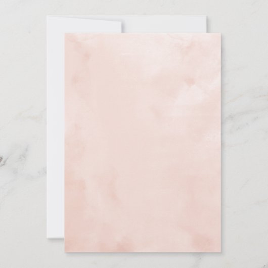 ピンクの花の水彩バックバースデーパーティー80th 招待状 (裏面)