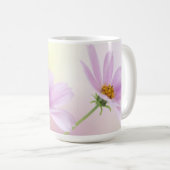 ピンクの花の水彩画とオリジナル画像 コーヒーマグカップ (正面右)