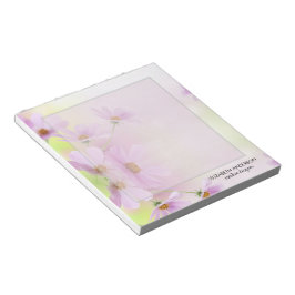 ピンクの花の水彩画とオリジナル画像 ノートパッド