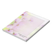 ピンクの花の水彩画とオリジナル画像 ノートパッド (回転)