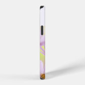 ピンクの花の水彩画とオリジナル画像 iPhoneケース (右側面)