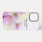ピンクの花の水彩画とオリジナル画像 iPhoneケース (裏面横)