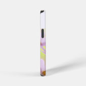 ピンクの花の水彩画とオリジナル画像 iPhoneケース (右側面)