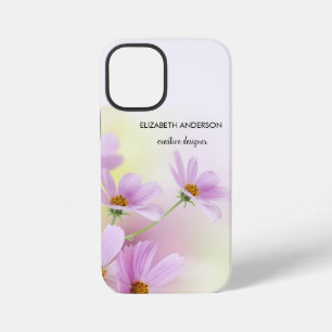 ピンクの花の水彩画とオリジナル画像 iPhone 12 MINIケース