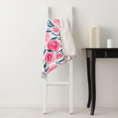 ピンクの花の水彩画のバラパターン シェルパブランケット (インサイチュ)