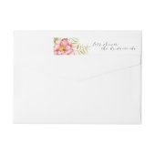 ピンクの花の水彩画のブライダルシャワー ラップアラウンドラベル (裏面)