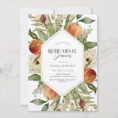 ピンクの花の水彩画の彩食前会招待状 招待状 (正面)