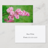 ピンクの花の水彩画の抽象芸術 コーリングカード (正面/裏面)