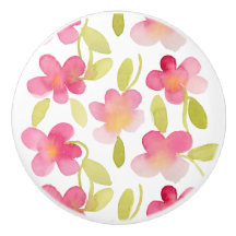 ピンクの花の水彩画パターン