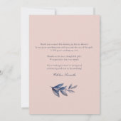 ピンクの花の水彩画 ブライダルシャワー サンキューカード (裏面)