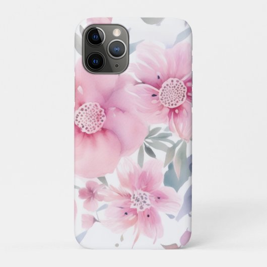 ピンクの花の水彩画 Case-Mate iPhoneケース (裏)