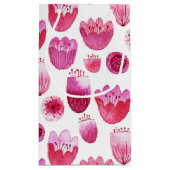 ピンクの花の水彩 スモールペーパーバッグ (裏面)