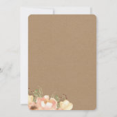 ピンクの花の水彩 50周年 結婚記念日 招待状 (裏面)