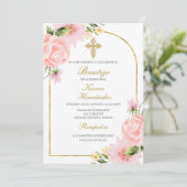 ピンクの花の洗礼スペインの 招待状 (スタンド正面)