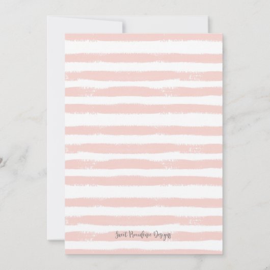 ピンクの花の洗礼 招待状 (裏面)