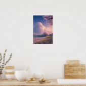 ピンクの花の海 ポスター (キッチン)