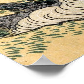 ピンクの花の滝の風景 ポスター (角)