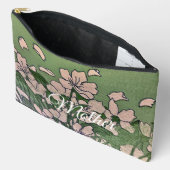 ピンクの花の滝プリント カット シー バッグ (見開き)