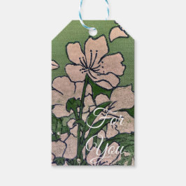 ピンクの花の滝 ギフトタグ