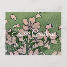 ピンクの花の滝 シーズンポストカード