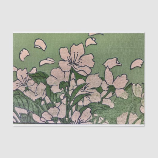 ピンクの花の滝 薄葉紙 (正面)