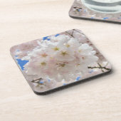 ピンクの花の玉。 コースター (左側)