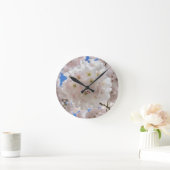 ピンクの花の玉。 ラウンド壁時計 (ホーム)