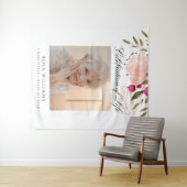 ピンクの花の生命のお祝い 追悼式のメモリアル タペストリー (インサイチュ(横))