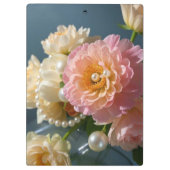 ピンクの花の真珠 クリップボード (裏面)