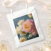 ピンクの花の真珠 フェイバーバッグ (クリップ留めされた状態)