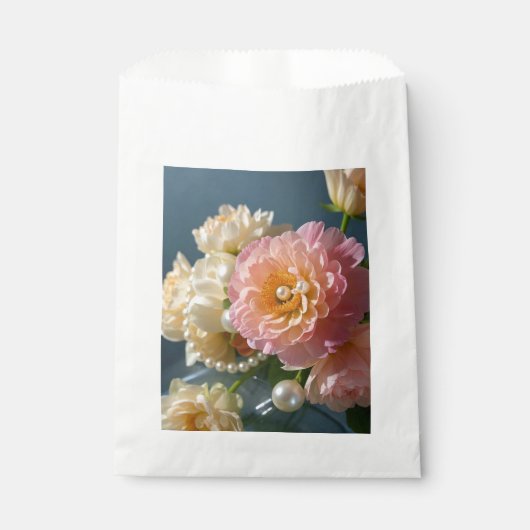 ピンクの花の真珠 フェイバーバッグ (正面)