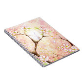 "ピンクの花の眺め"のノート ノートブック (右側)