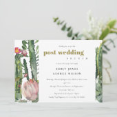 ピンクの花の砂漠のサボテン　野生動物　結婚式後のお茶会 招待状 (スタンド正面)