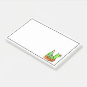 ピンクの花の砂漠サボテンの多肉植物 ポストイット (アングル)