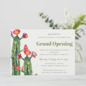 ピンクの花の砂漠 サボテン 葉 グランドオープニング 招待状 (スタンド正面)