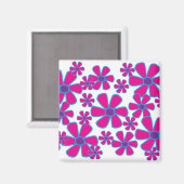 ピンクの花の磁石 マグネット (正面/裏面)