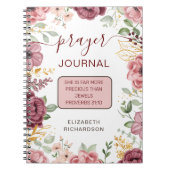 ピンクの花の祈りの言葉ジャーナル聖なる書物、 経典ノート ノートブック (正面)