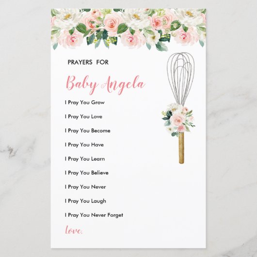 ピンクの花の祈りの言葉ベビーの緑のフローラ (正面)