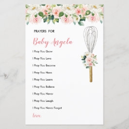 ピンクの花の祈りの言葉ベビーの緑のフローラ