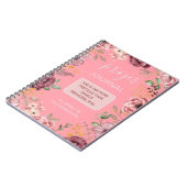 ピンクの花の祈りの言葉雑誌帳 ノートブック (左側)