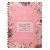 ピンクの花の祈りの言葉雑誌帳 ノートブック (正面)