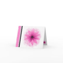 ピンクの花の空白のノートカード