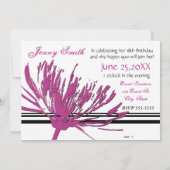 ピンクの花の第18誕生日のパーティの招待状カード 招待状 (裏面)